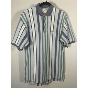 Vintage IZOD Polo Shirt Mens Large Striped Golf Club Cotton 90s Preppy (G)